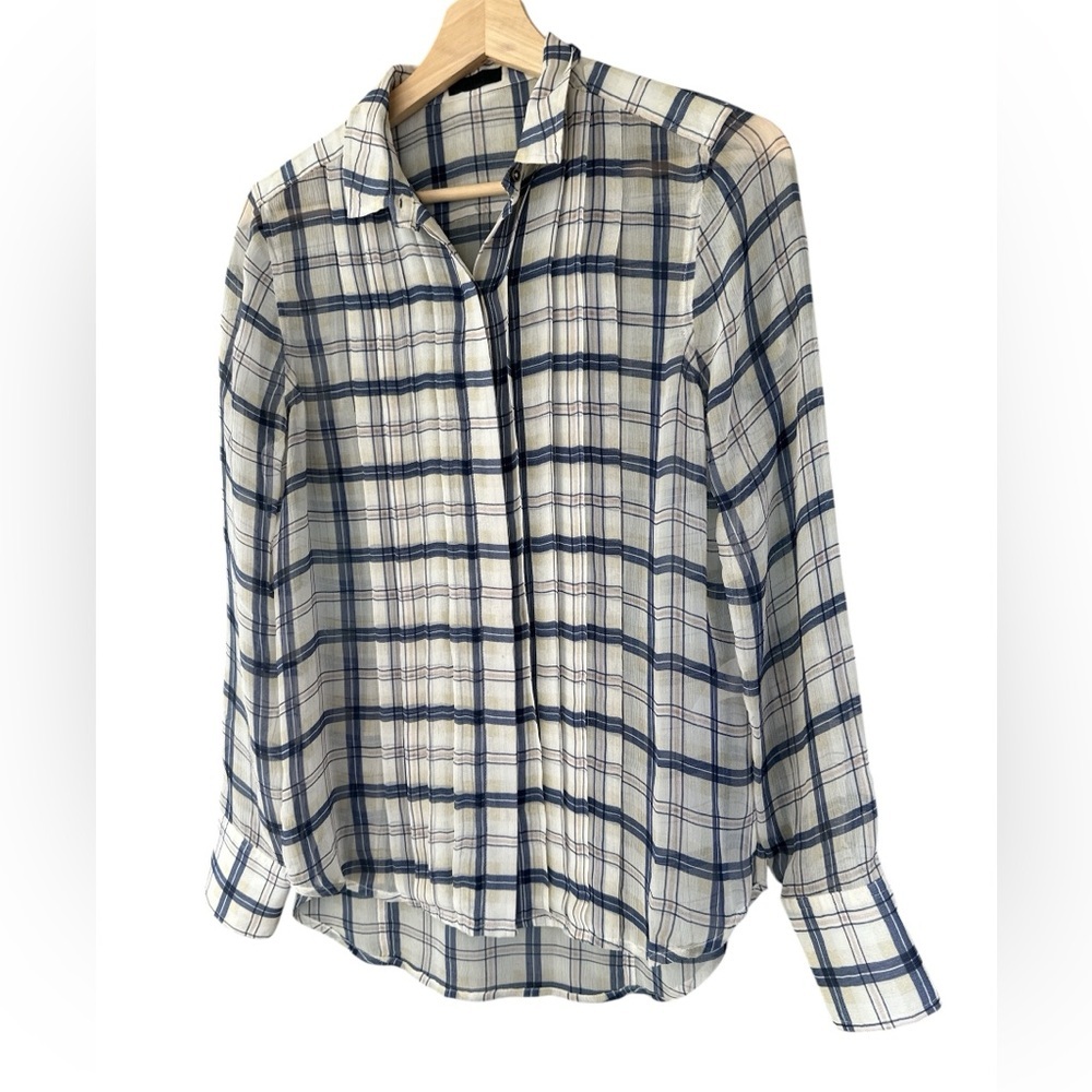 ATM Plaid Silk Button-down Shirt - Picture 3 of 9